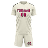 Custom Cream Pink Soccer Jersey