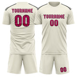 Custom Cream Pink Soccer Jersey