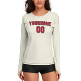 Custom Cream Red Women's Long-Sleeve Shirt