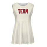 Custom Cream Red Cheerleader Dress