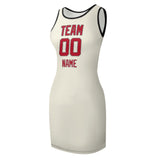 Custom Cream Red Sleeveless Vest Dress