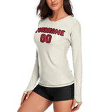 Custom Cream Red Women's Long-Sleeve Shirt
