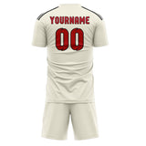 Custom Cream Red Soccer Jersey
