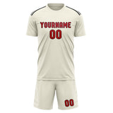 Custom Cream Red Soccer Jersey