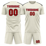 Custom Cream Red Soccer Jersey