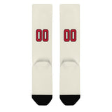 Custom Cream Red Knee-High Sock