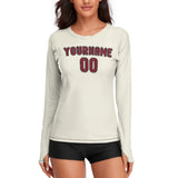 Custom Cream Crimson Red Women's Long-Sleeve Shirt