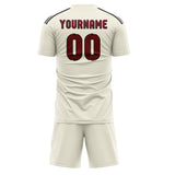 Custom Cream Crimson Red Soccer Jersey