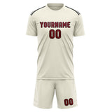 Custom Cream Crimson Red Soccer Jersey