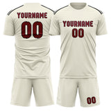 Custom Cream Crimson Red Soccer Jersey