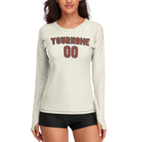Custom Cream Coral Red Women's Long-Sleeve Shirt