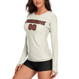 Custom Cream Coral Red Women's Long-Sleeve Shirt