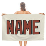 Custom Cream Coral Red Beach Towel