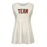Custom Cream Coral Red Cheerleader Dress