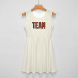 Custom Cream Coral Red Cheerleader Dress