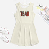 Custom Cream Coral Red Cheerleader Dress