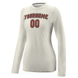 Custom Cream Coral Red Women's Long-Sleeve Shirt