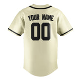 Custom Cream & Black Colors Design Sports Baseball Jersey