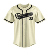 Custom Cream & Black Colors Design Sports Baseball Jersey