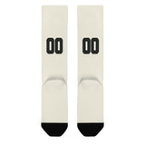 Custom Cream Black Knee-High Sock
