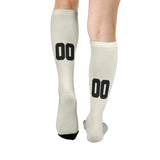 Custom Cream Black Knee-High Sock