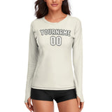 Custom Cream White Women's Long-Sleeve Shirt