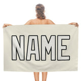 Custom Cream White Beach Towel