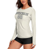 Custom Cream White Women's Long-Sleeve Shirt
