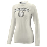 Custom Cream White Women's Long-Sleeve Shirt