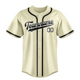 Custom Cream & Black Colors Design Sports Baseball Jersey