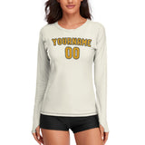 Custom Cream Yellow Women's Long-Sleeve Shirt