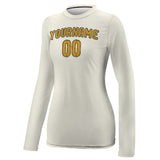 Custom Cream Yellow Women's Long-Sleeve Shirt