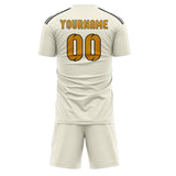 Custom Cream Yellow Soccer Jersey