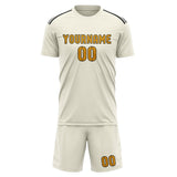 Custom Cream Yellow Soccer Jersey