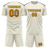 Custom Cream Yellow Soccer Jersey