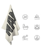 Custom Cream Dark Grey Beach Towel