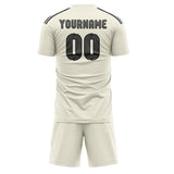 Custom Cream Dark Grey Soccer Jersey