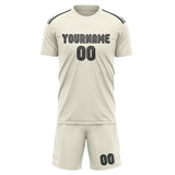 Custom Cream Dark Grey Soccer Jersey