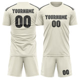 Custom Cream Dark Grey Soccer Jersey