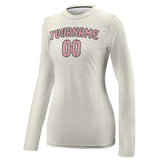 Custom Cream Light Pink Women's Long-Sleeve Shirt