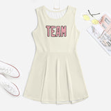 Custom Cream Light Pink Cheerleader Dress