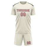 Custom Cream Light Pink Soccer Jersey