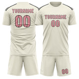 Custom Cream Light Pink Soccer Jersey