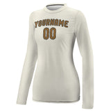 Custom Cream Khaki Women's Long-Sleeve Shirt