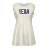 Custom Cream Light Purple Cheerleader Dress