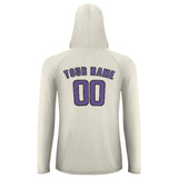 Custom Cream Light Purple UV-Hoodie
