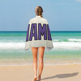 Custom Cream Light Purple Beach Towel