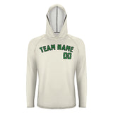 Custom Cream Emerald Green UV-Hoodie