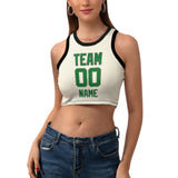 Custom Cream Emerald Green Sleeveless Tank Top