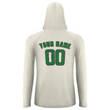 Custom Cream Emerald Green UV-Hoodie